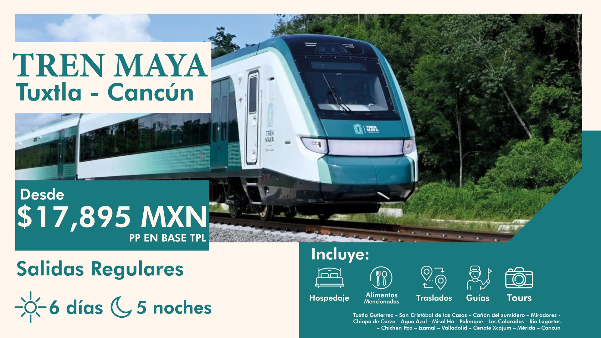 Tren Maya de Tuxtla a Cancún