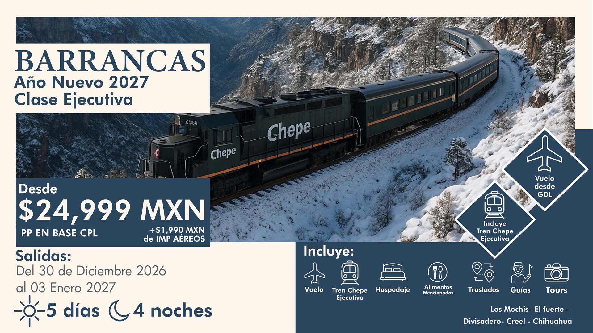 Barrancas Año Nuevo Clase Ejecutiva 2027